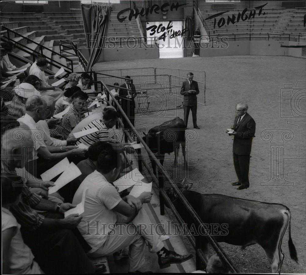 1958 Press Photo the livestock pavilion at MSU - Historic Images