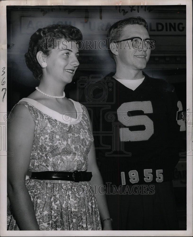1955 Press Photo Michigan State Fair King Queen - Historic Images