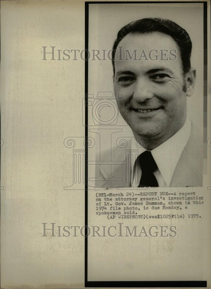 1975 Press Photo Lt. Gov. James Dammen Attorney General - Historic Images