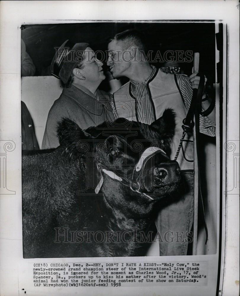 1958 Press Photo Live Stock Exposition, Charles Wood Jr - Historic Images