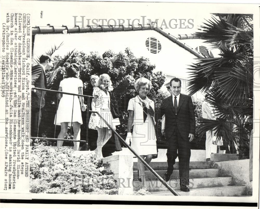 1969 Press Photo president richard nixon daughters - Historic Images