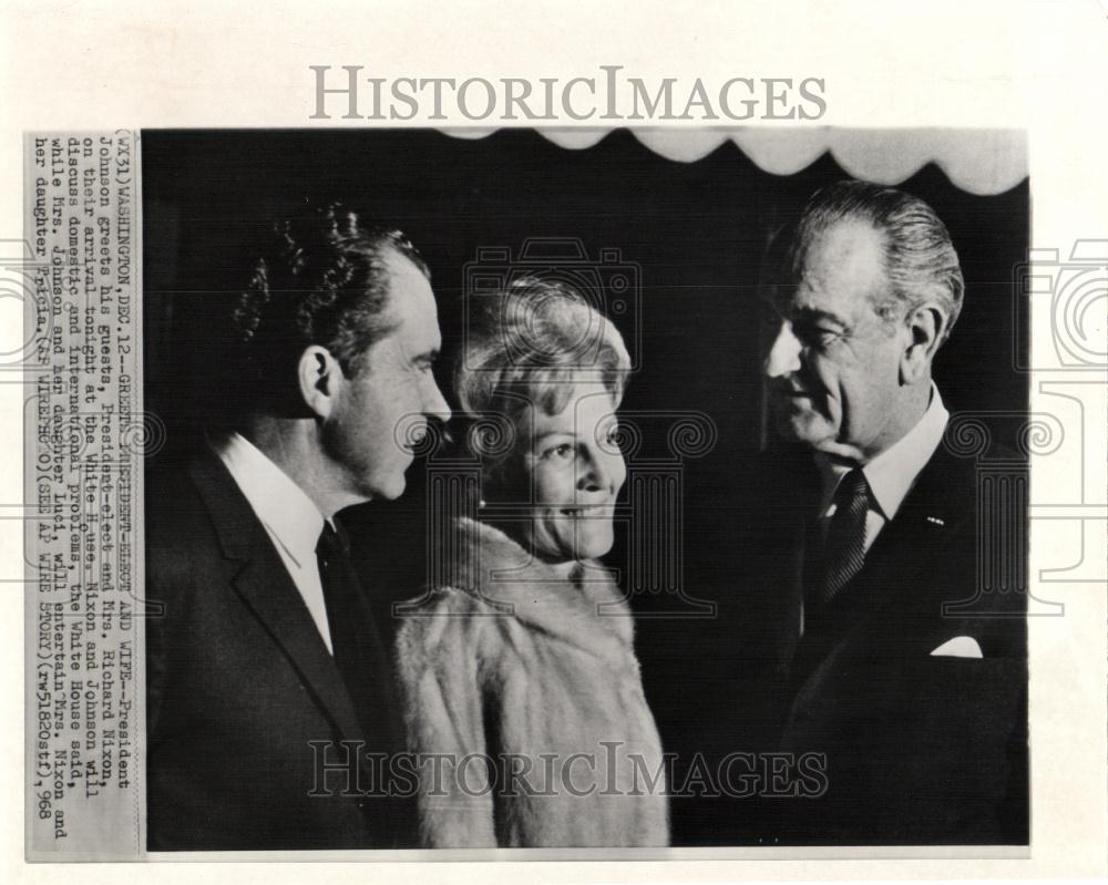 1968 Press Photo President Johnson Richard Nixon guests - Historic Images