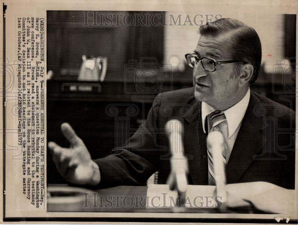 1978 Press Photo Gary Brown Congress News Watergate - Historic Images