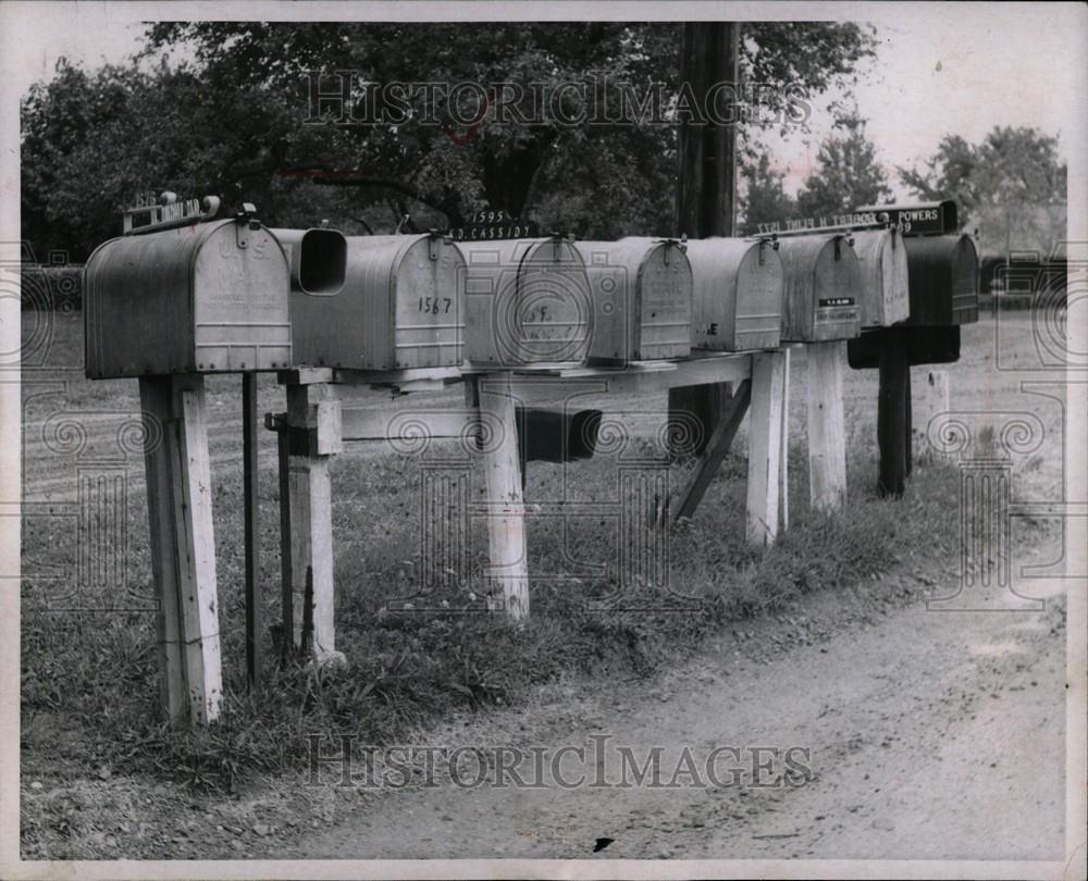 1966 Press Photo old style mailboxes - Historic Images