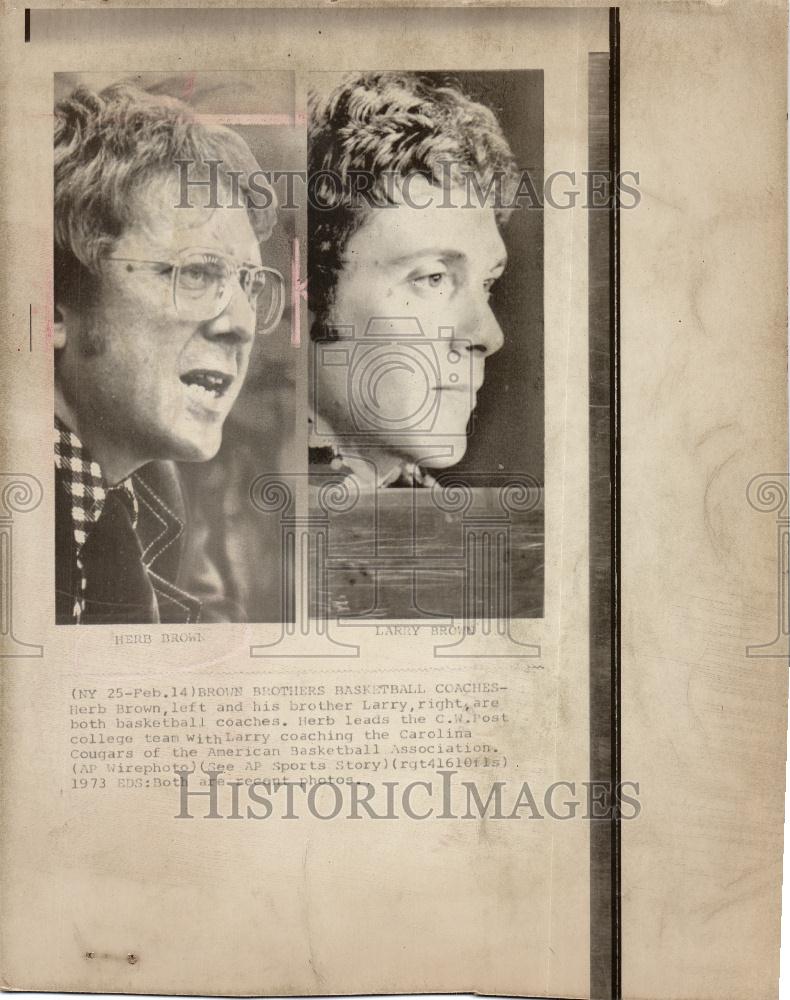 1973 Press Photo Brown Brothers Basketball Herb Larry - Historic Images