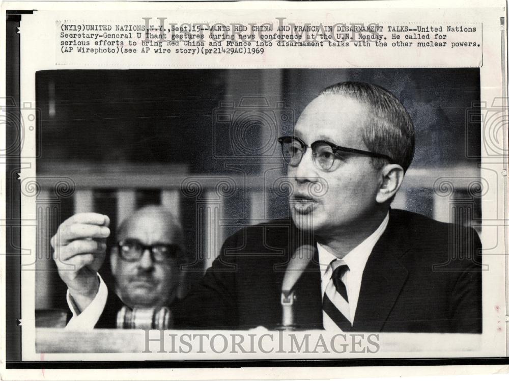 1969 Press Photo UN Secretary-General U Thant New York - Historic Images