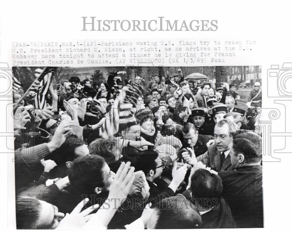 1969 Press Photo parisions richar nixon french pres - Historic Images