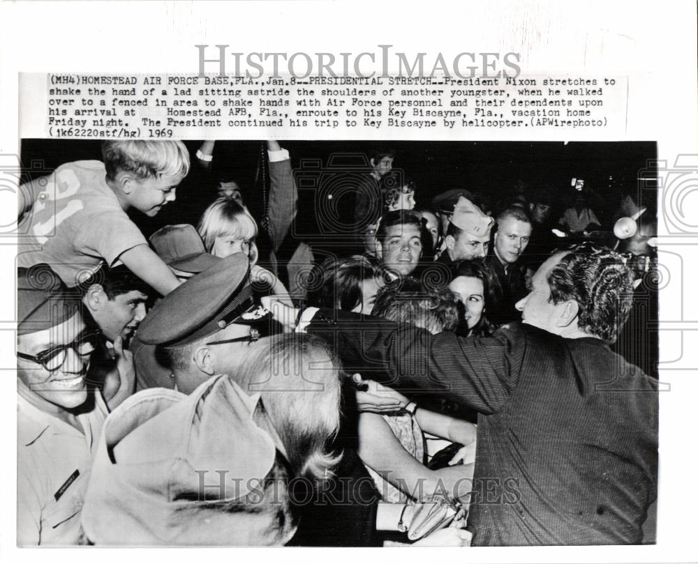 1969 Press Photo Richard Nixon Homestead Air Force Base - Historic Images