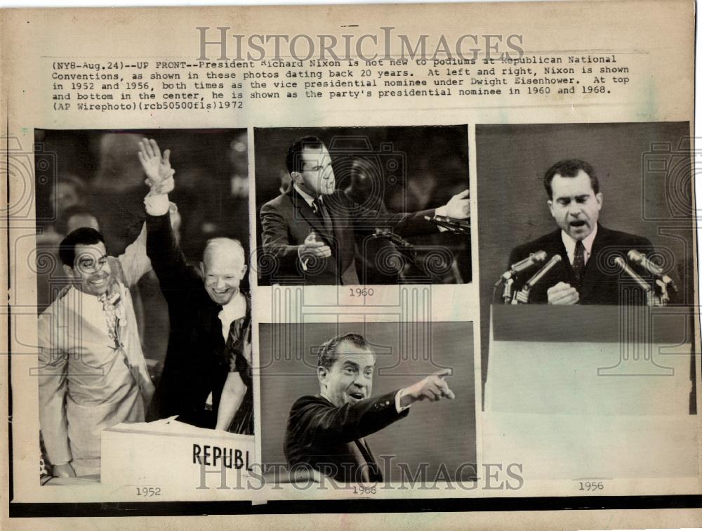 1972 Press Photo President Nixon past 20 years podium - Historic Images