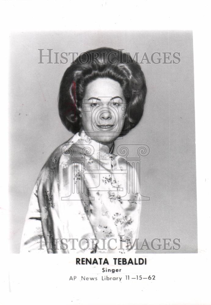 1962 Press Photo Renata Tebaldi Singer Soprano - Historic Images