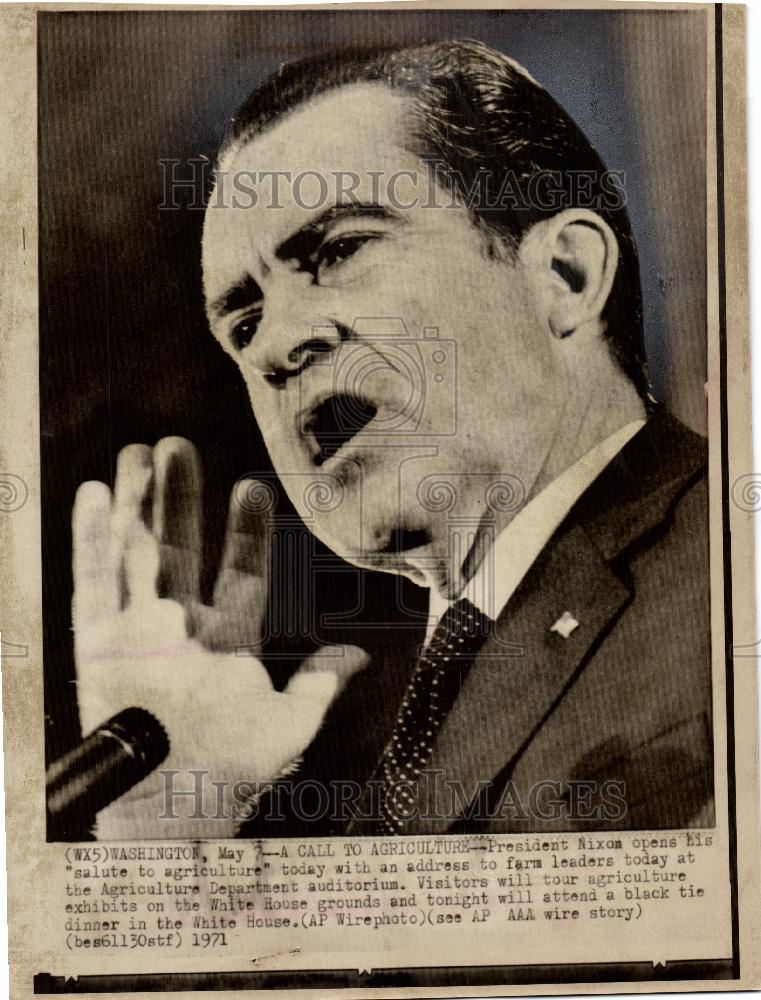 1971 Press Photo Richard Nixon agriculture department - Historic Images