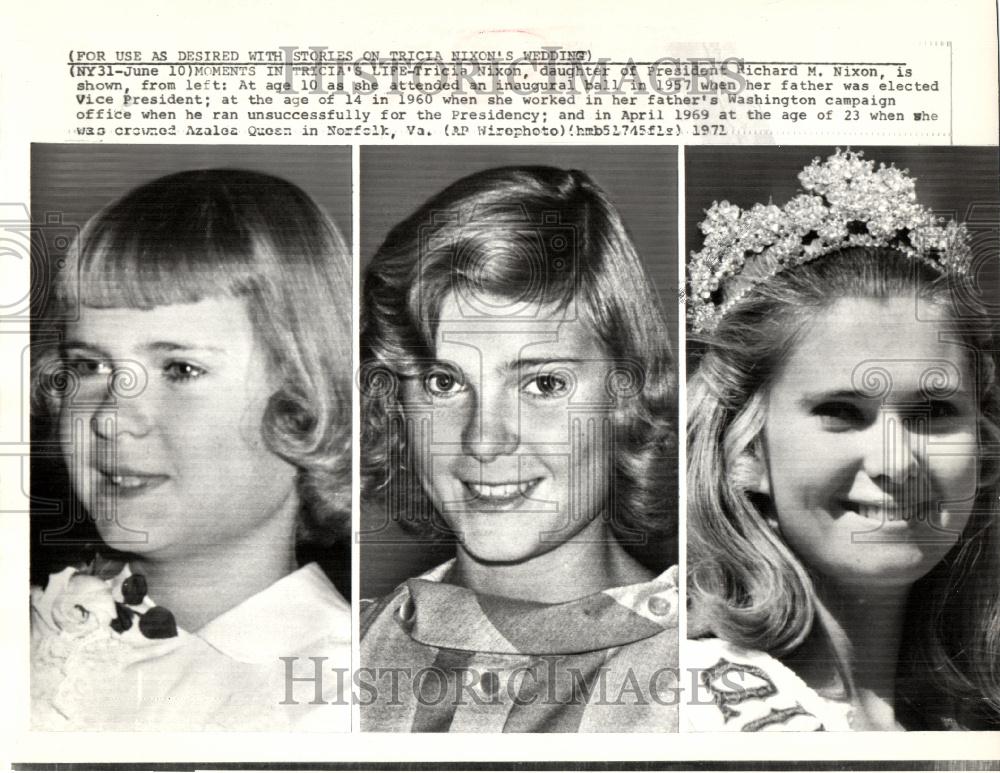 1972 Press Photo Tricia Nixon daughter of Richard Nixon - Historic Images