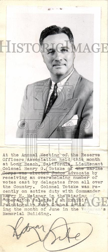 1963 Press Photo Colonel Henry Totzke Judge Advocate - Historic Images