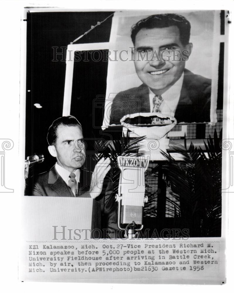 1958 Press Photo Richard M. Nixon Vice President - Historic Images