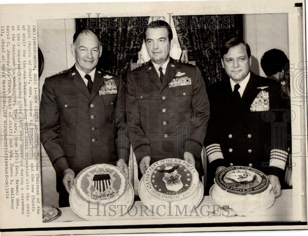 1974 Press Photo 1974 new Chiefs of Staff Washington - Historic Images