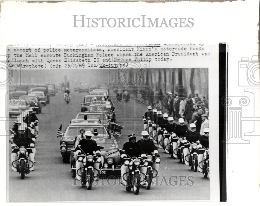 1969 Press Photo President Nixon Queen Elizabeth II - Historic Images