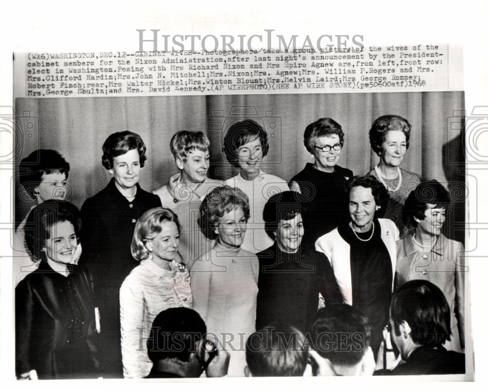 1968 Press Photo Richard Nixon cabinet wives Agnew - Historic Images