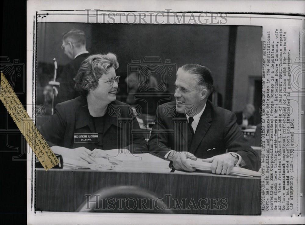 1961 Press Photo George Romney Katherine Cushman - Historic Images