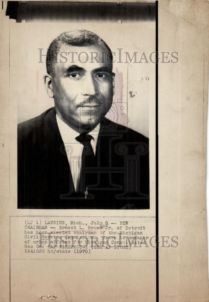 1970 Press Photo Ernest L Brown Jr Detroit MI chairman - Historic Images