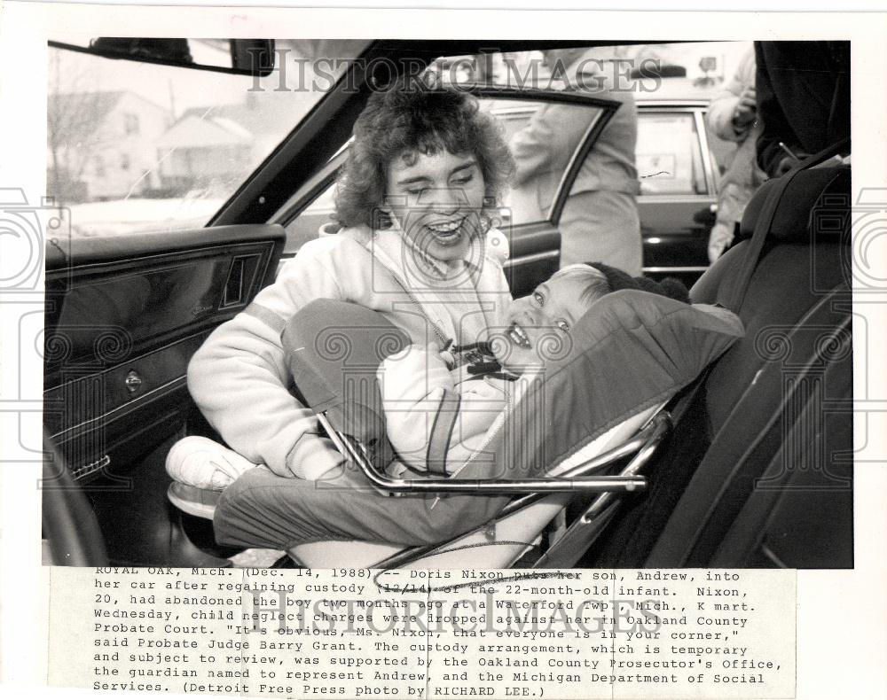 1989 Press Photo Doris Nixon son Andrew custody Oakland - Historic Images