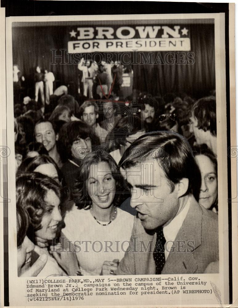 1978 Press Photo Edmund Brown Jr., College Park - Historic Images
