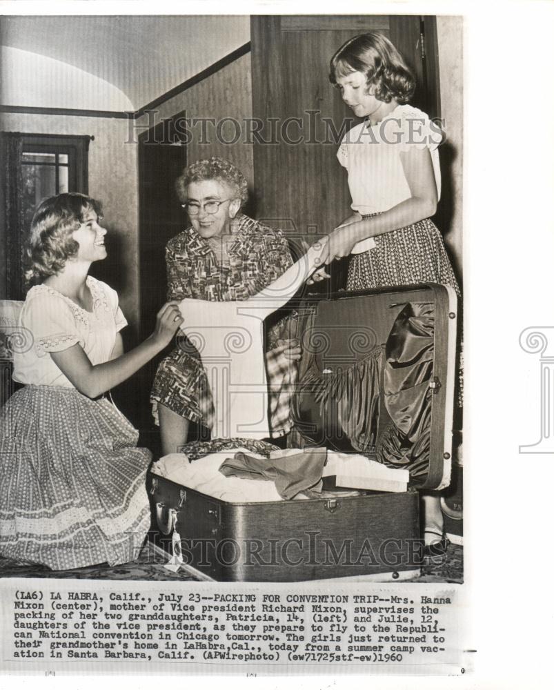 1960 Press Photo Hanna Patricia Julie Nixon VP family - Historic Images