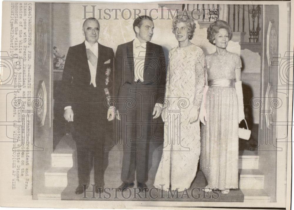 1970 Press Photo Nixon  Pompideu  state dinner - Historic Images