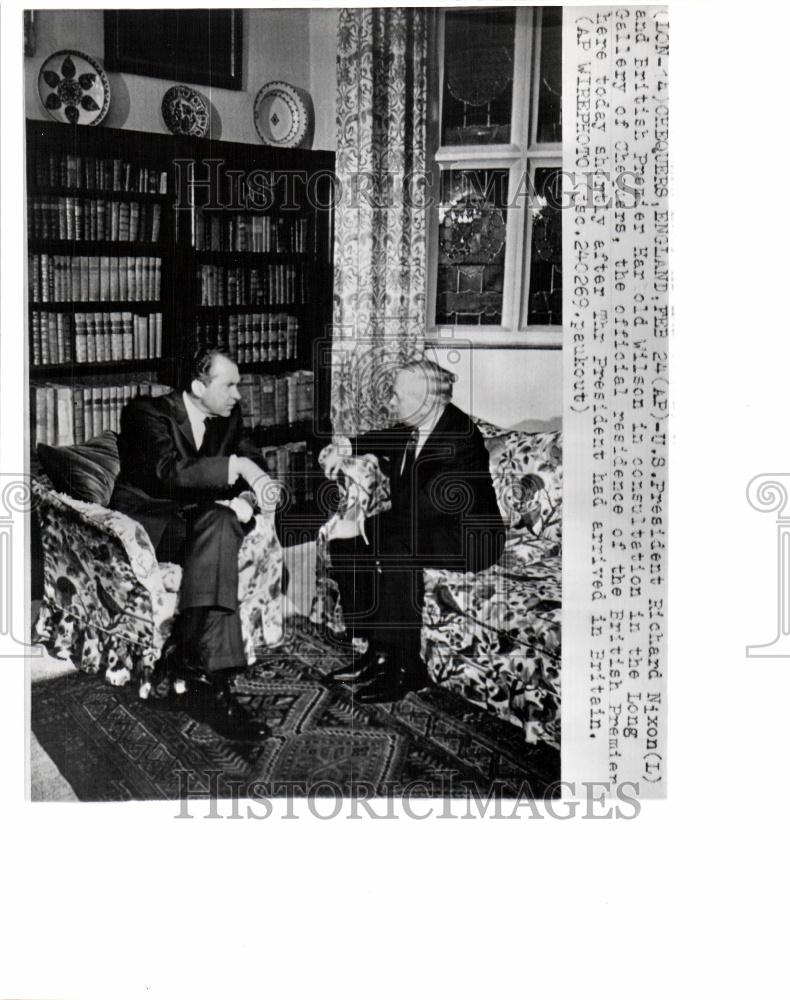 Press Photo Richard Nixon Harold Wilson - Historic Images