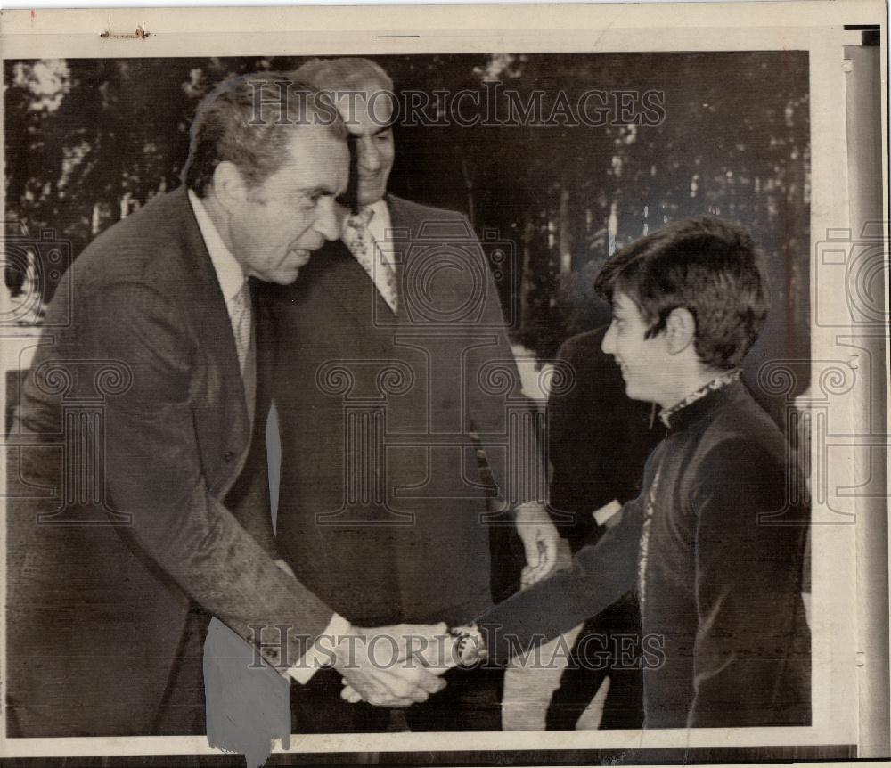 Press Photo Richard Nixon Shah Iran Prince Reza - Historic Images