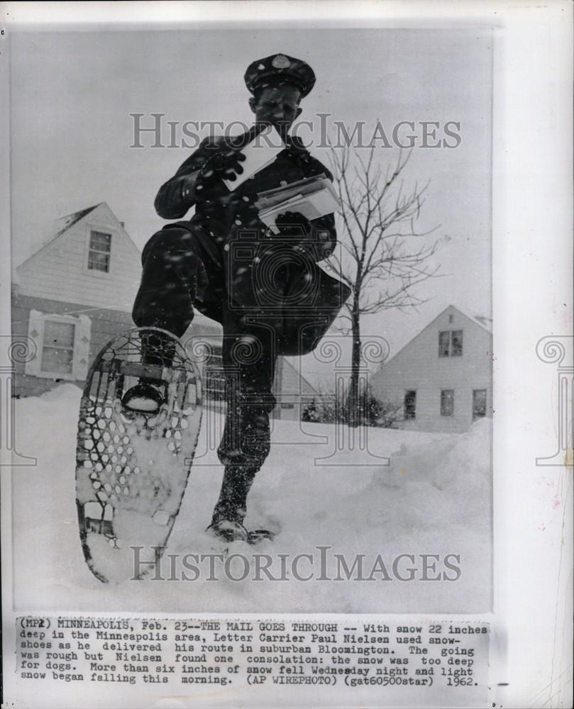 1962 Press Photo Letter Paula Nielsen Bloomington snow - Historic Images