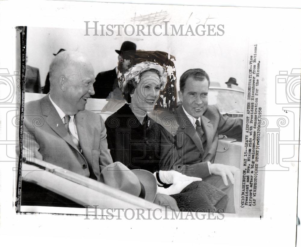 1958 Press Photo Richard Nixon Pres. &amp; Mrs. Nixon - Historic Images