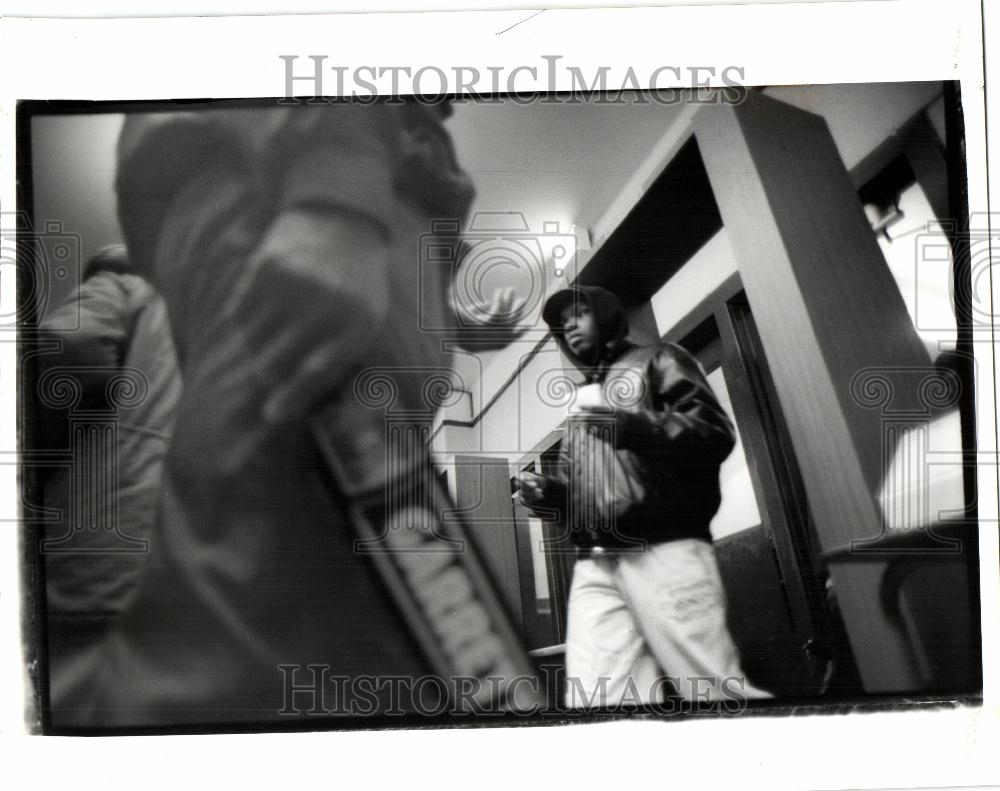 1992 Press Photo Staffers security Cooley High School - Historic Images