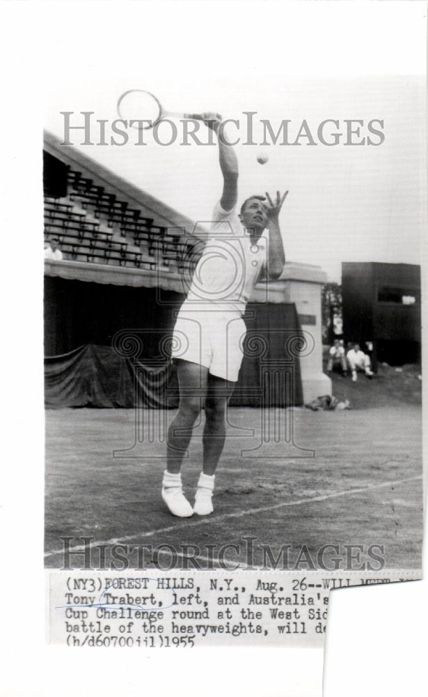 1955 Press Photo Marion Trabert champion author - Historic Images