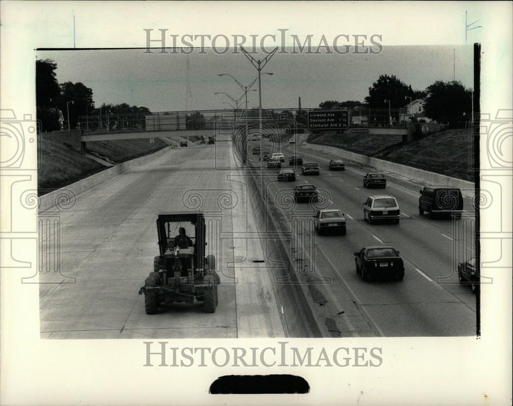 1987 Press Photo Detroit Lodge Freeway construction - Historic Images