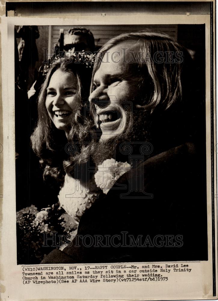 1973 Press Photo Mr and Mrs David Lee Townsend married - Historic Images