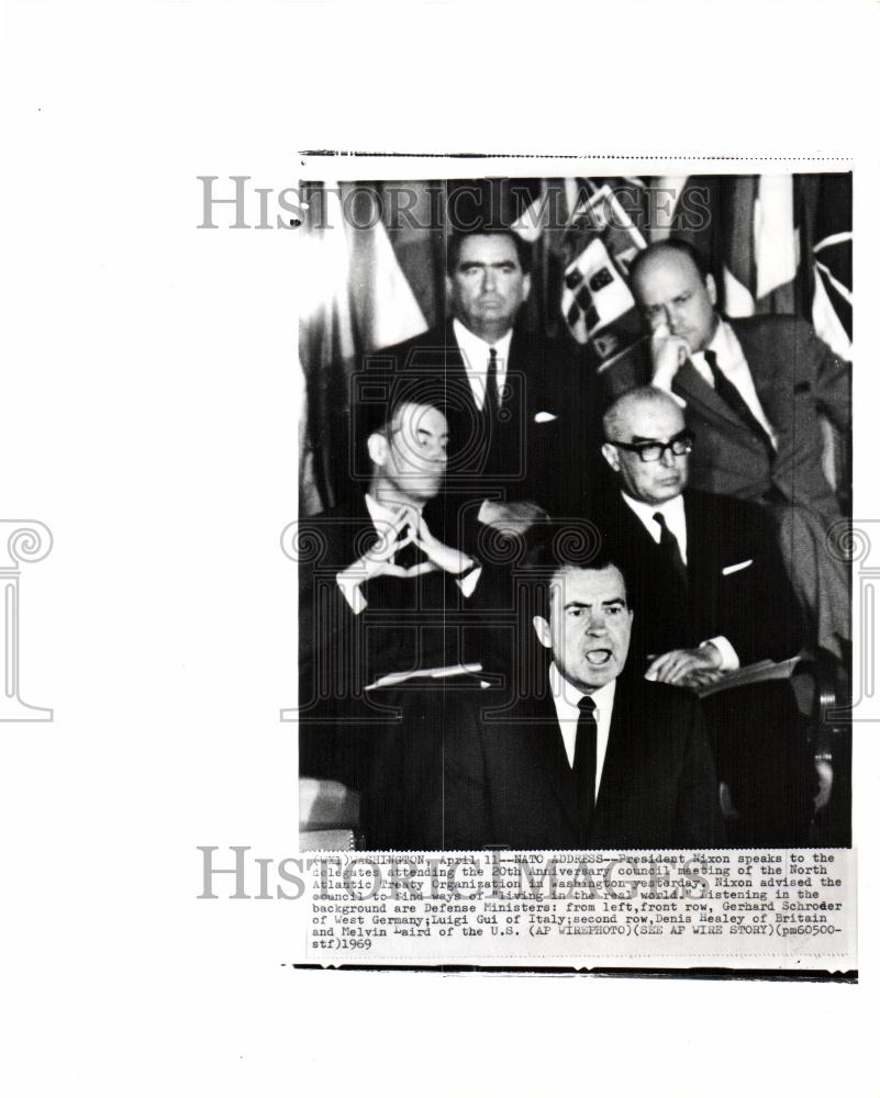 1969 Press Photo President Richard Nixon NATO - Historic Images