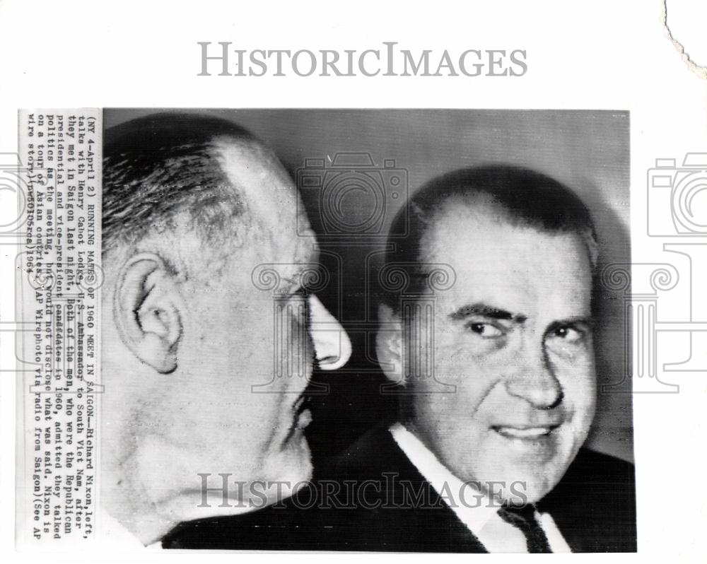 1964 Press Photo richard nixon henry cabot meets - Historic Images