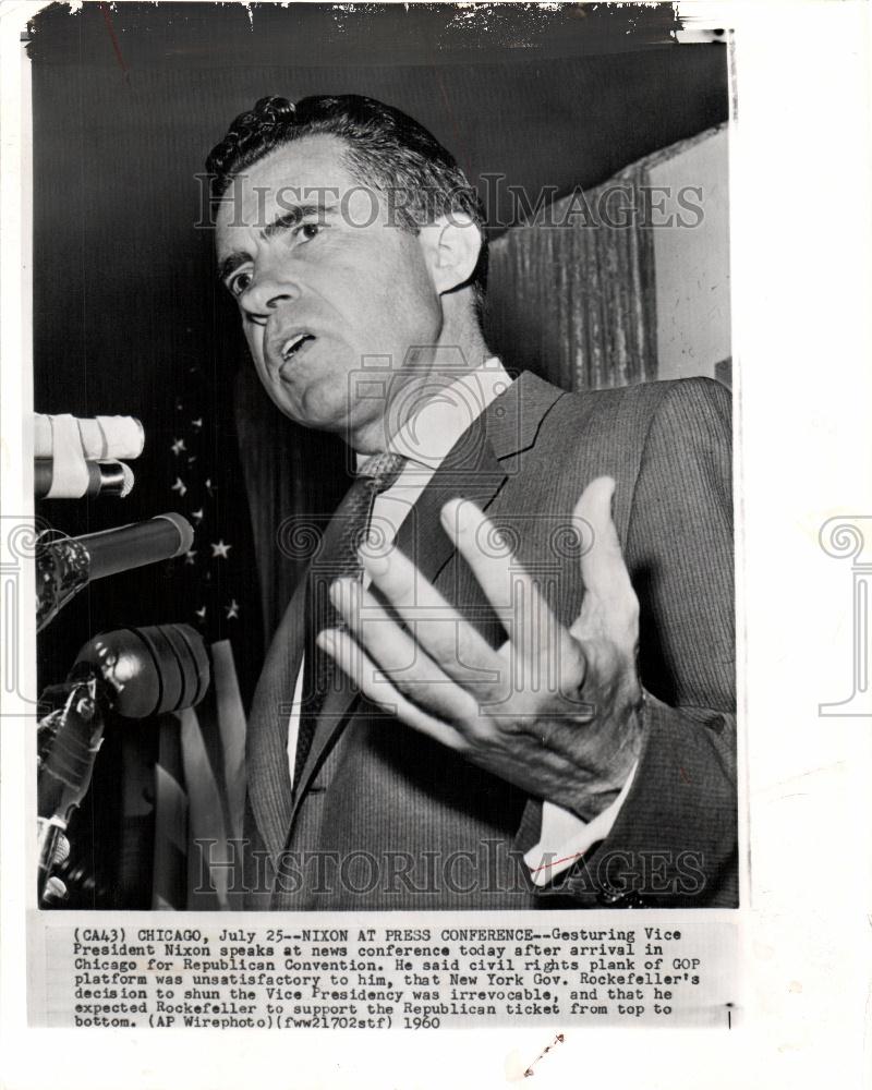 1960 Press Photo Vice President Nixon Press conference - Historic Images