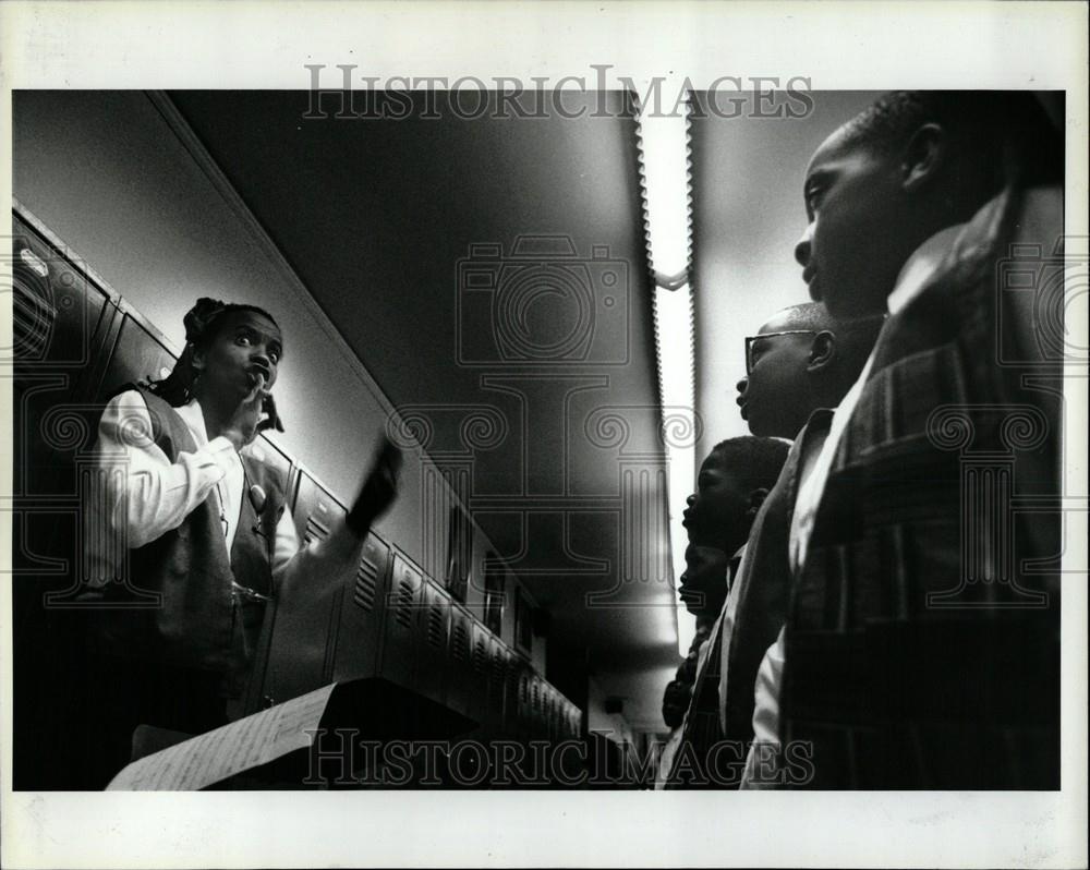 1993 Press Photo Malcolm X Academy Music Djenaba Smith - Historic Images