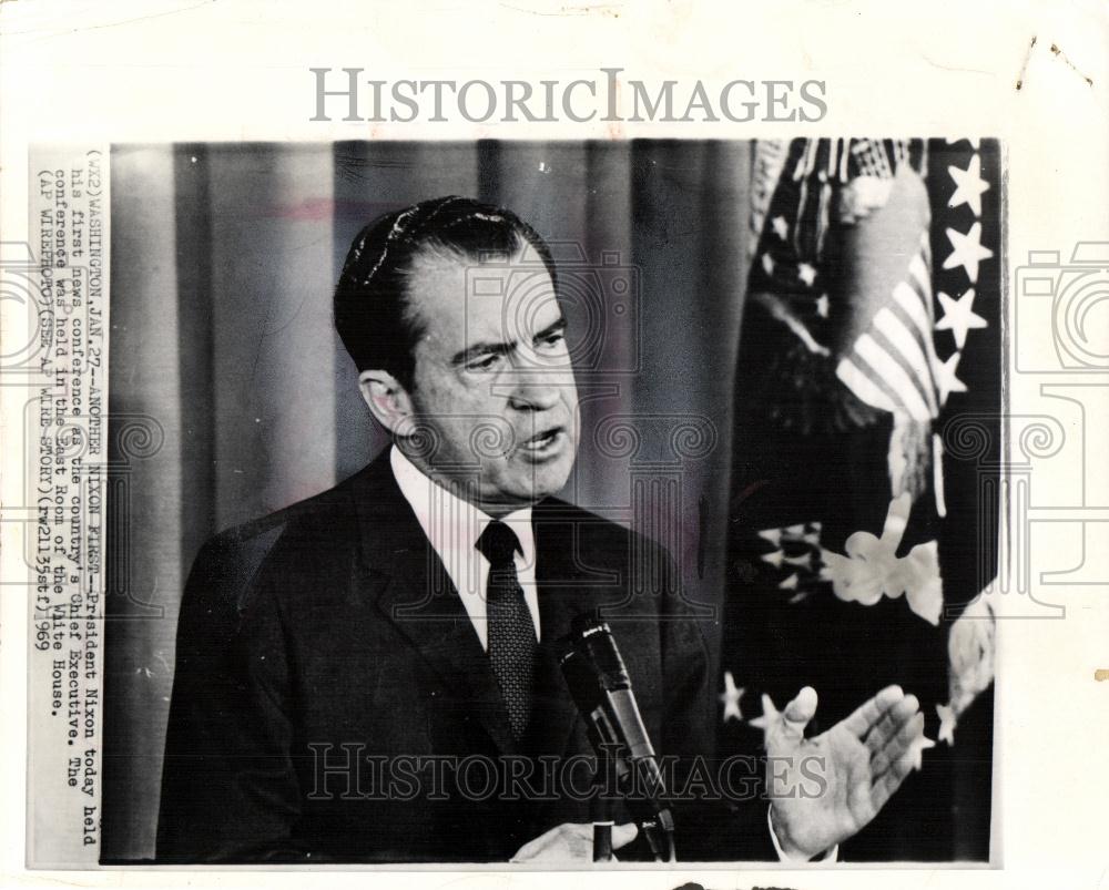 1969 Press Photo nixon first conference chief executive - Historic Images