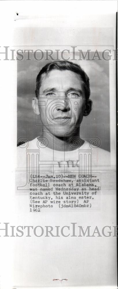 1962 Press Photo Charlie Bradshaw head coach Kentucky - Historic Images