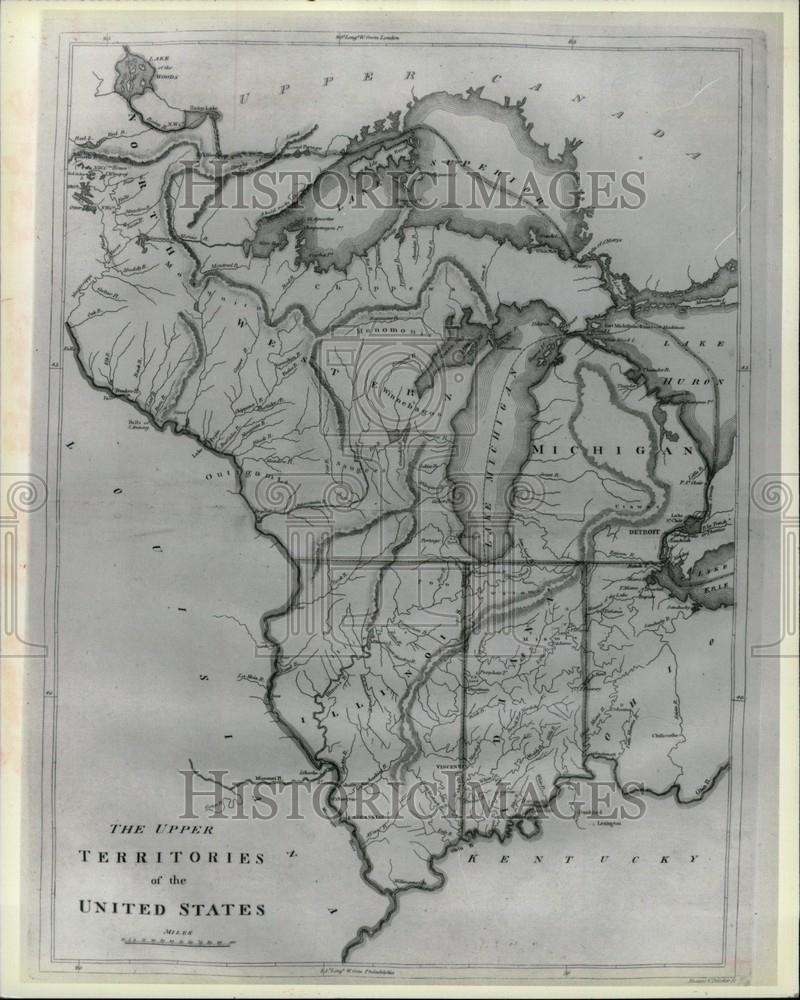 Press Photo Michigan Map - Historic Images