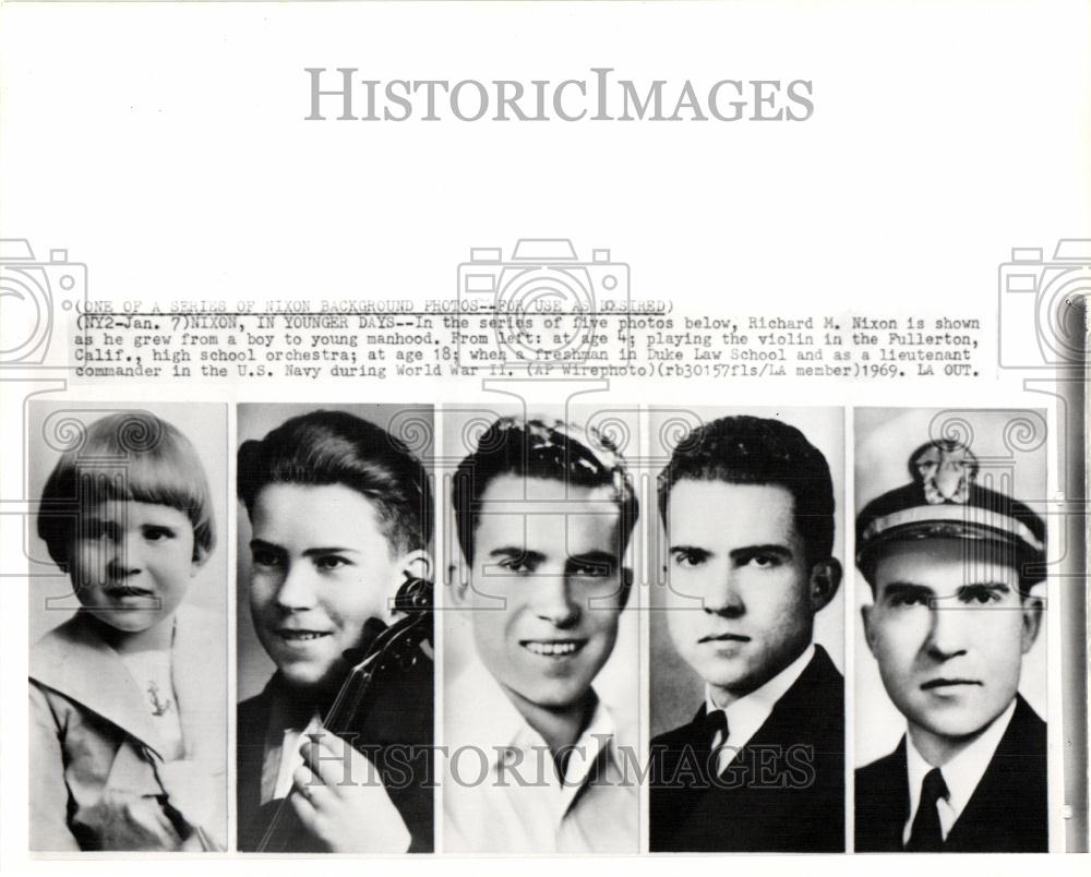 1969 Press Photo Richard M Nixon -lieutenant commander - Historic Images