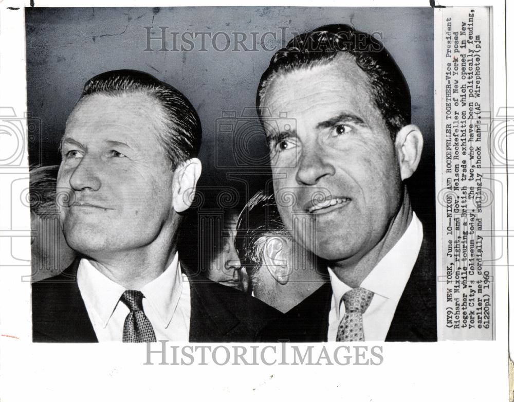 1960 Press Photo Richard Nixon Nelson Rockefeller - Historic Images