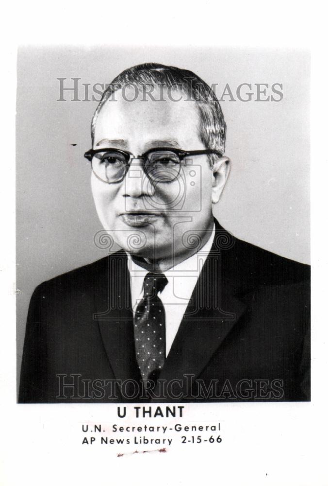 1966 Press Photo U Thant, U. N. Secretary General. - Historic Images
