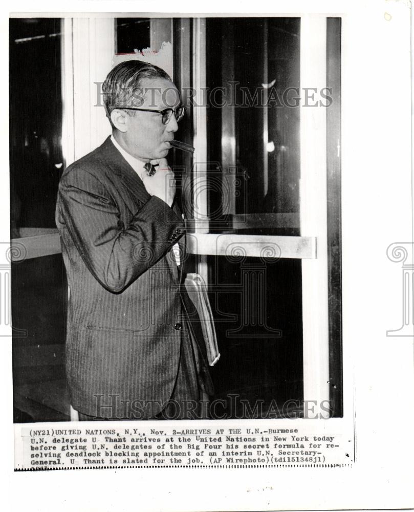 1961 Press Photo u thant burmese u.n delegate secretary - Historic Images