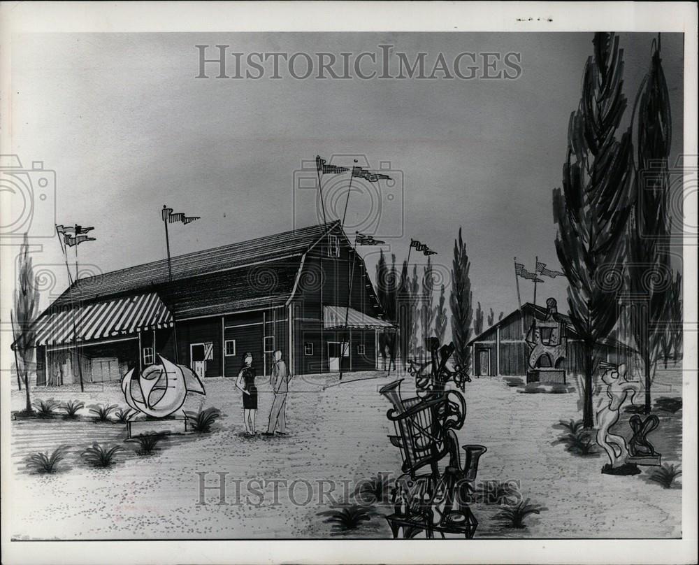 1965 Press Photo Macomb Community College Theater Barn - Historic Images