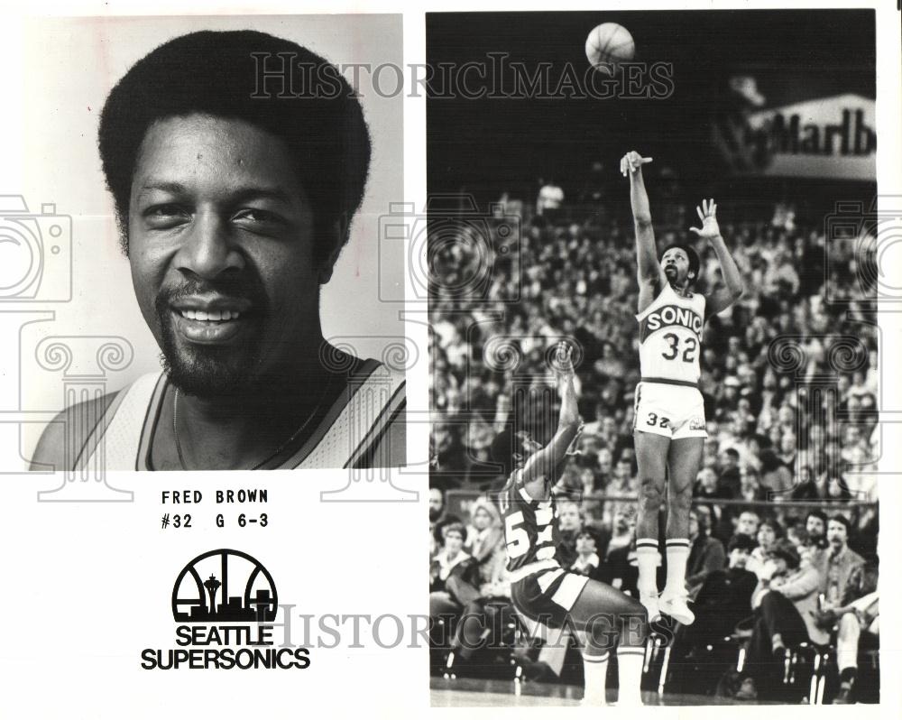 1982 Press Photo Fred Brown Seattle Supersonics - Historic Images