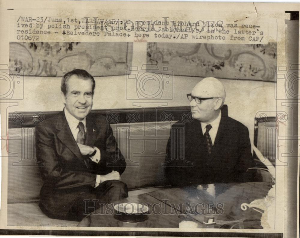 1962 Press Photo Henryk Jablonski Richard Nixon Meeting - Historic Images