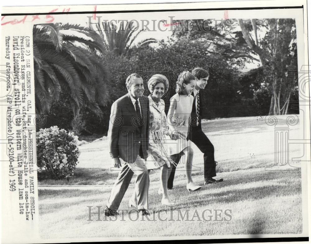 1969 Press Photo Nixon family Eisenhower - Historic Images